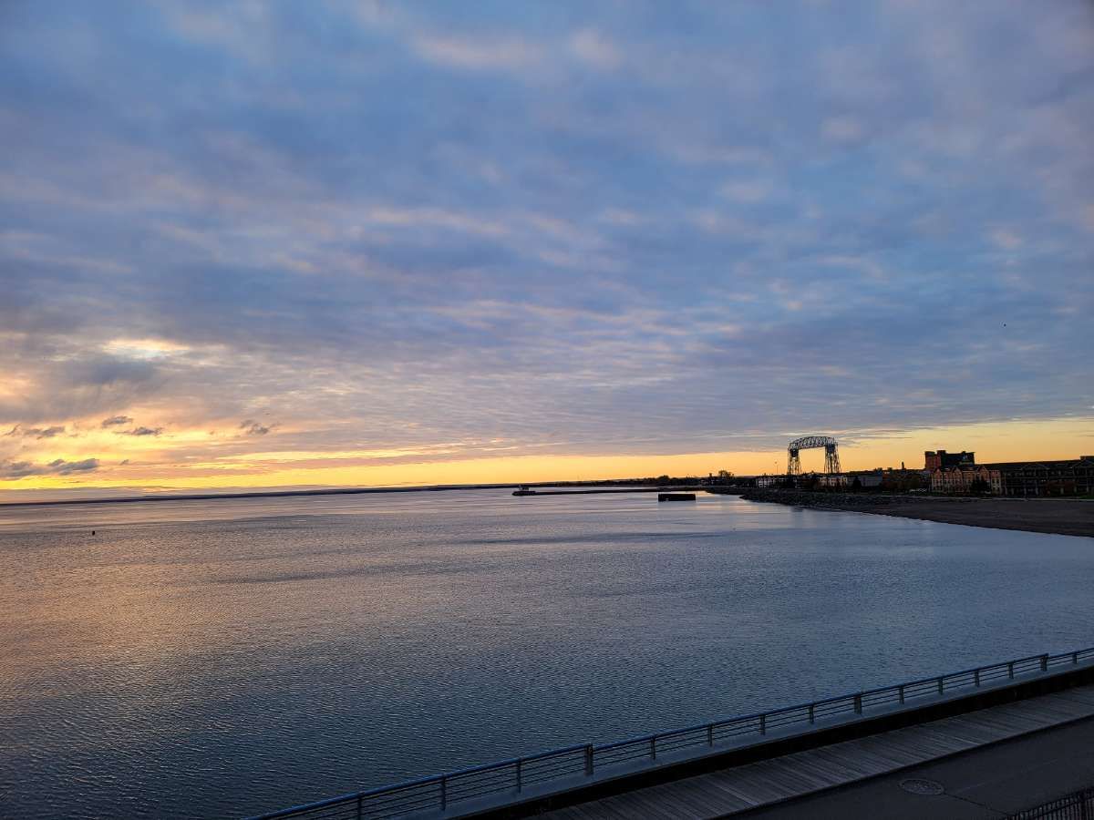 This is the sunset of Lake Superior in Duluth MN